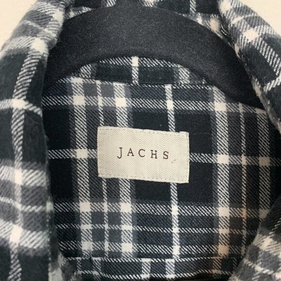 JACH'S Black & White Flannel Button Down Heavy Shirt / Shacket - Picture 2 of 8